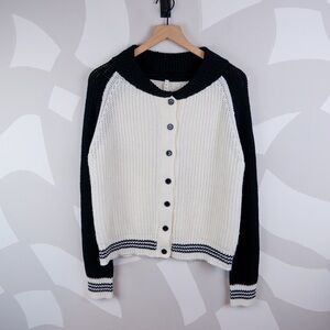 POL Cotton Blend Black and White Cardigan | S